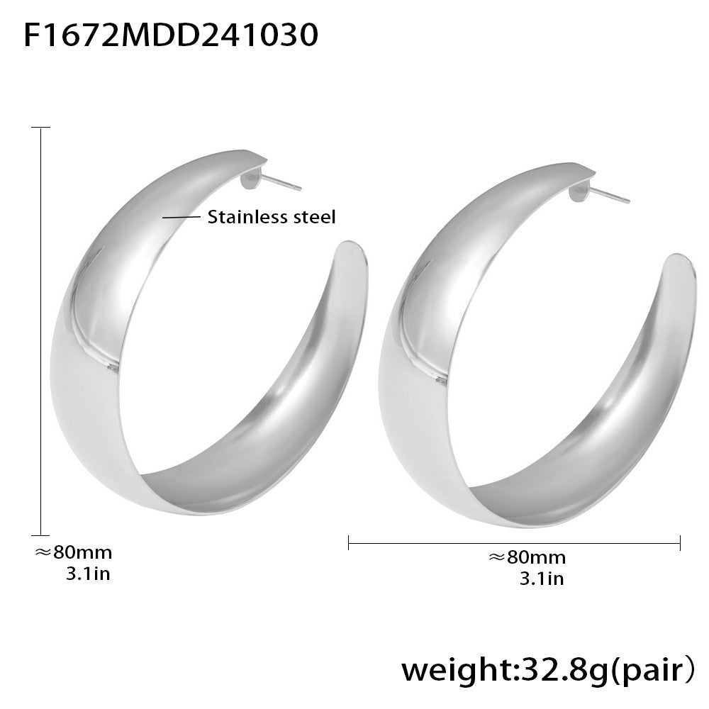 Stainless steel plated 18k gold circle earrings