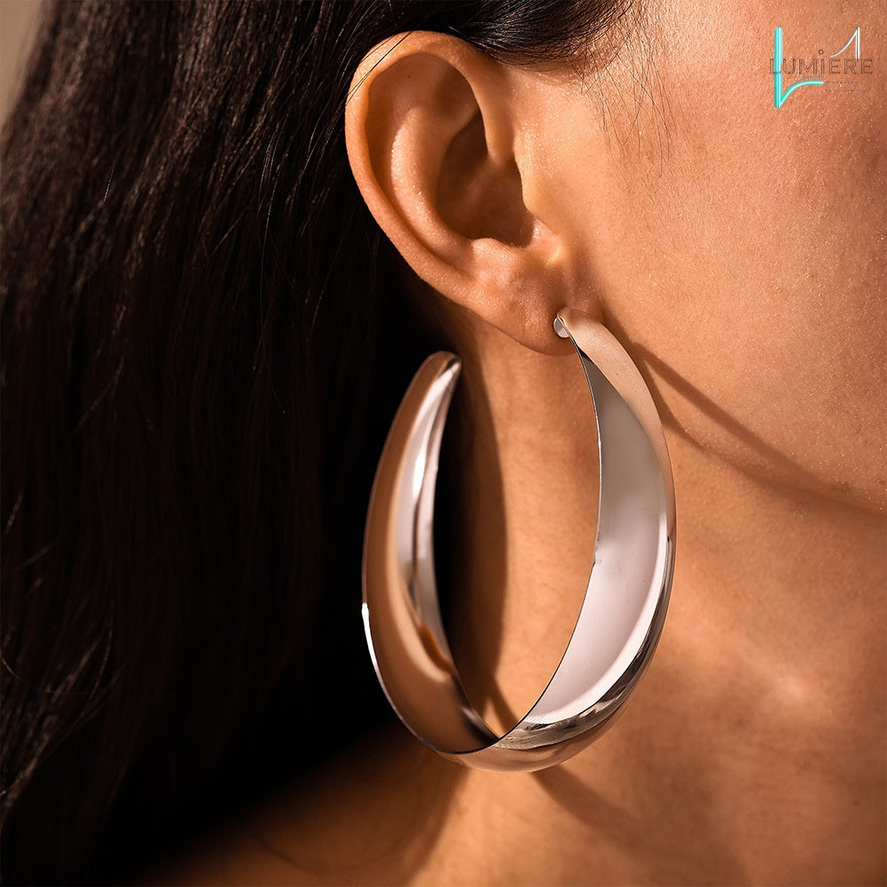 Stainless steel plated 18k gold circle earrings