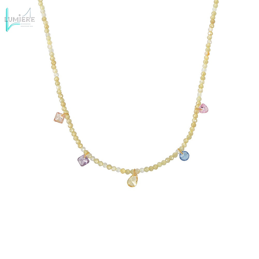 Dopamine zircon collarbone necklace