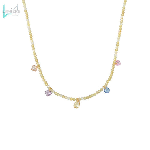 Dopamine zircon collarbone necklace