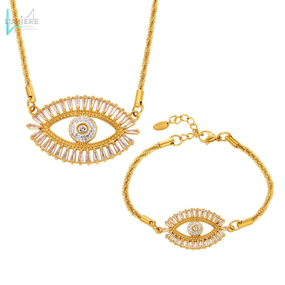 Devil's Eye Micro inlaid Zircon Bracelet Necklace