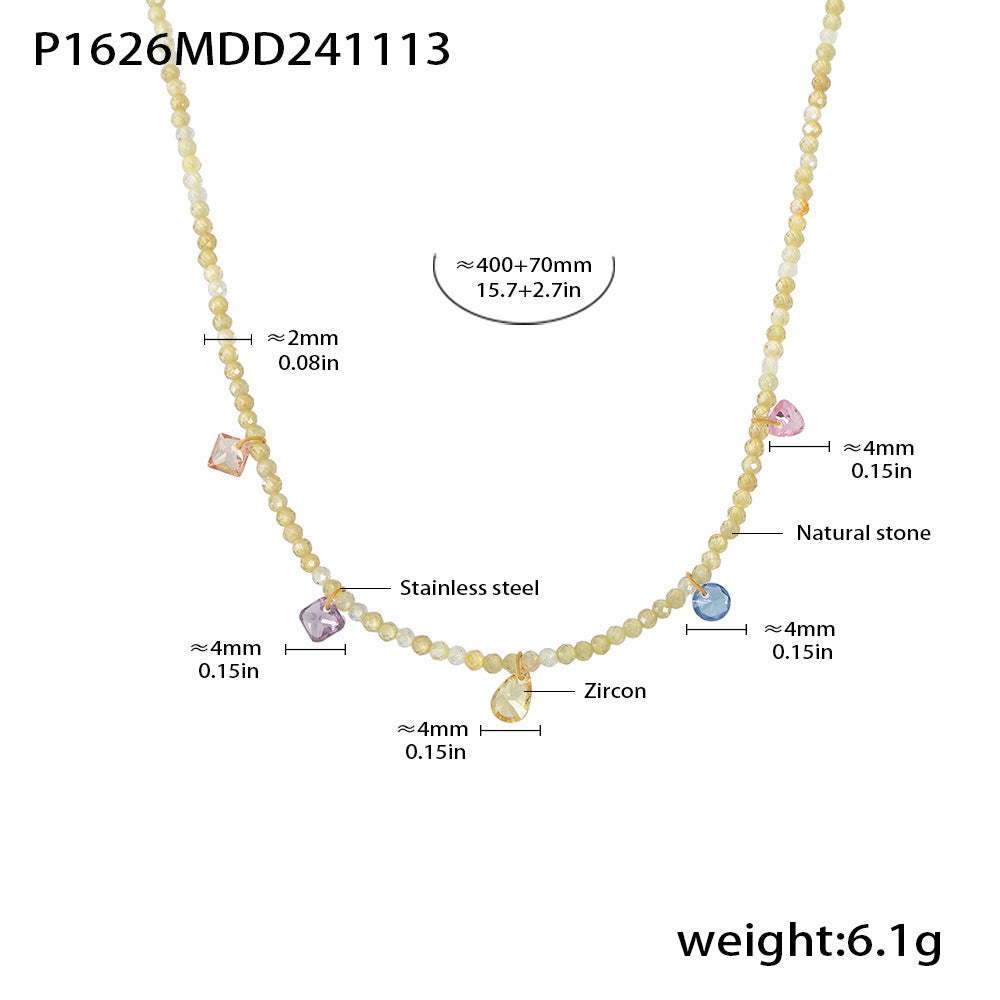 Dopamine zircon collarbone necklace