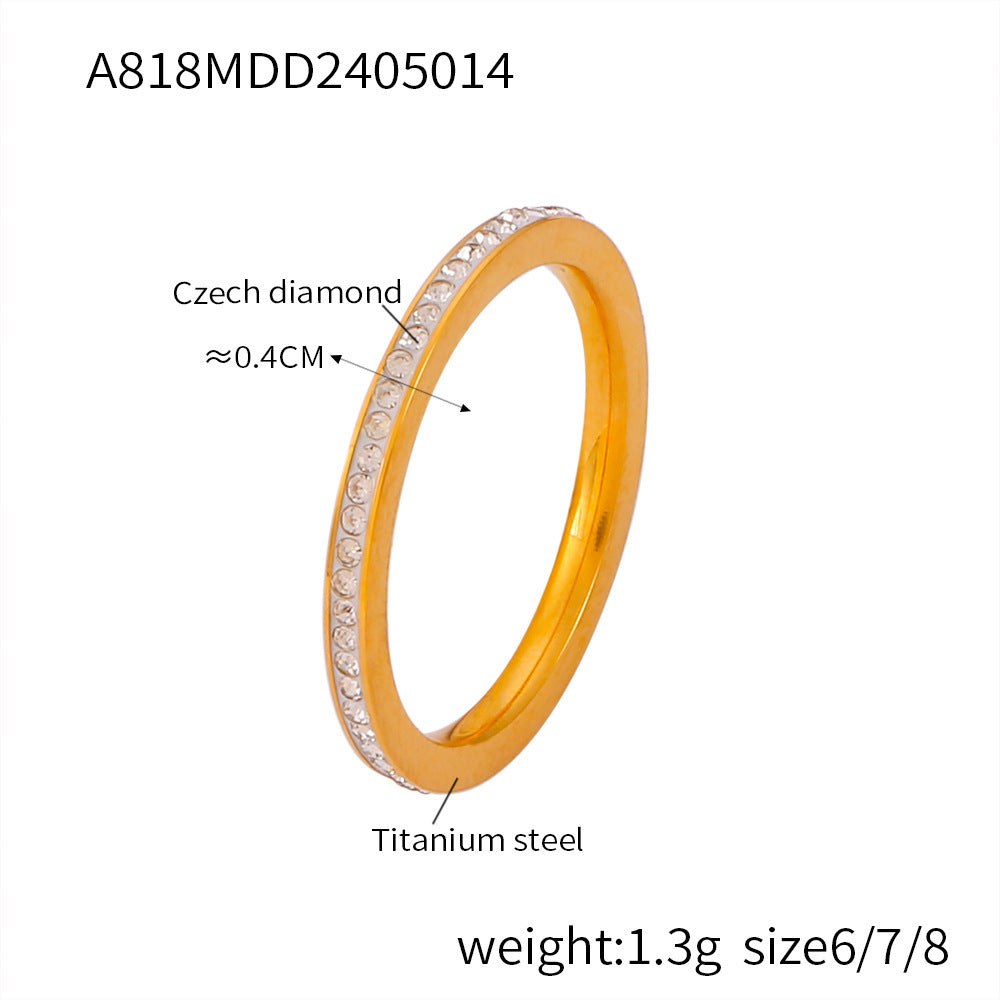 Life Tree Smooth Titanium Steel 18K Genuine Gold Plated Ring