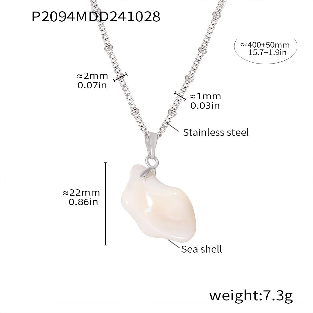 Shell irregular pendant collarbone necklace