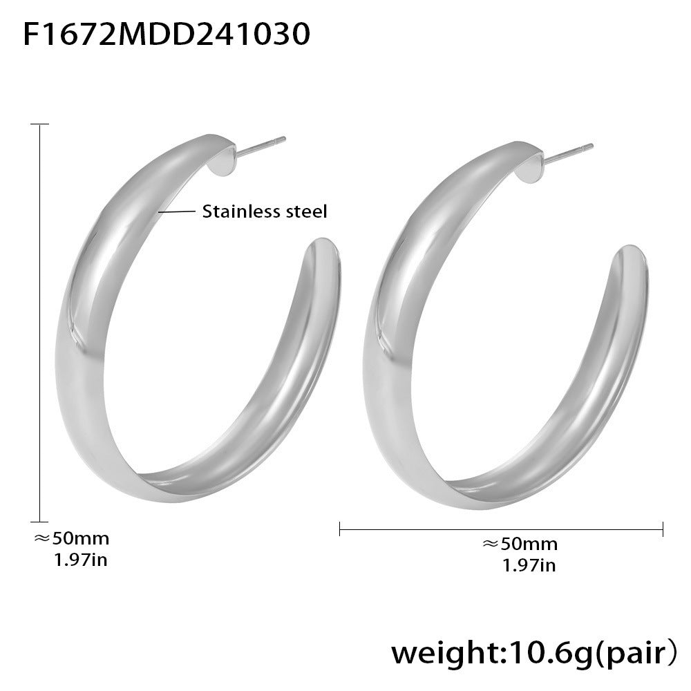 Stainless steel plated 18k gold circle earrings