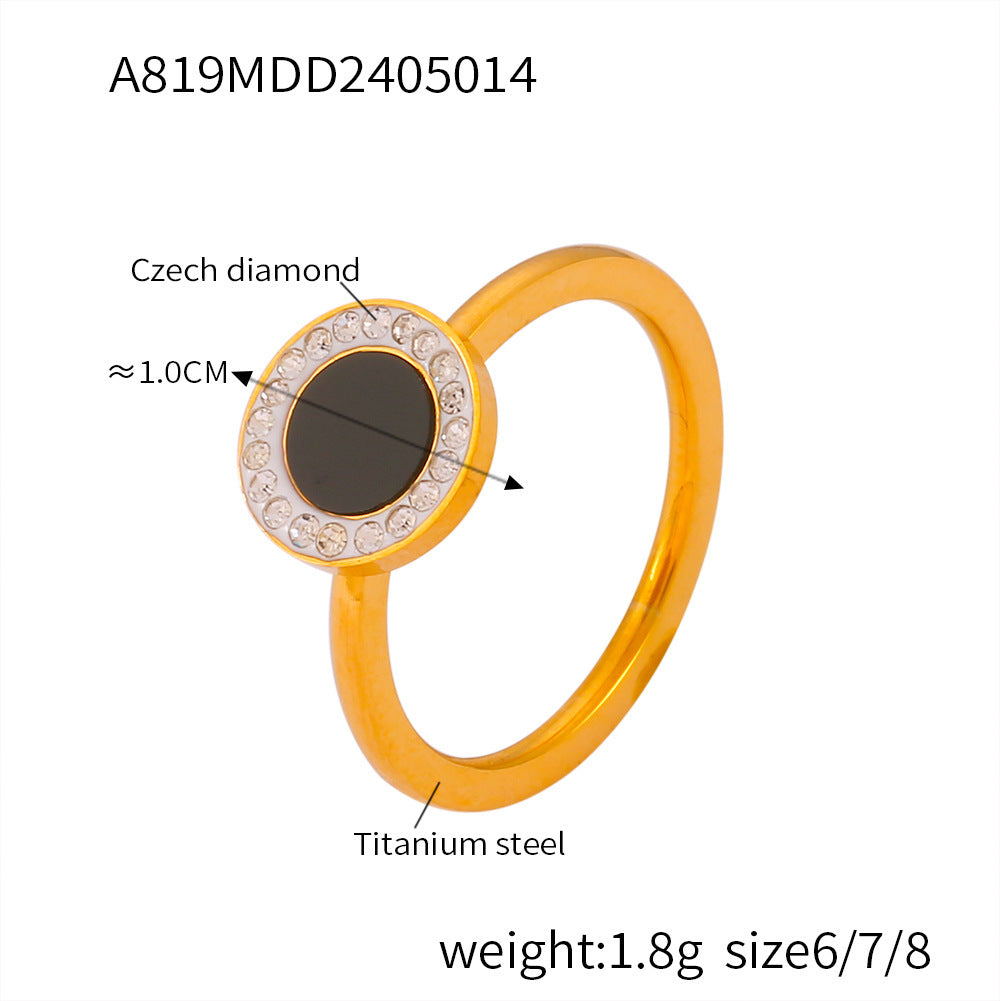 Life Tree Smooth Titanium Steel 18K Genuine Gold Plated Ring