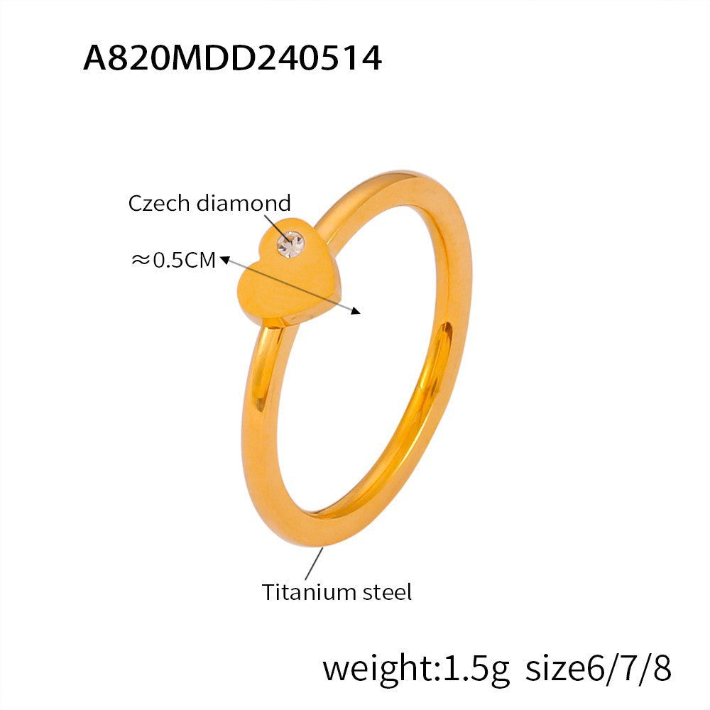 Life Tree Smooth Titanium Steel 18K Genuine Gold Plated Ring