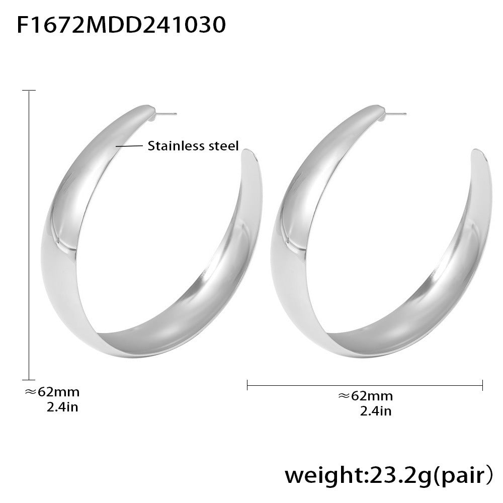 Stainless steel plated 18k gold circle earrings