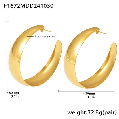 Stainless steel plated 18k gold circle earrings