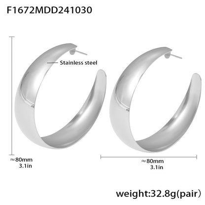 Stainless steel plated 18k gold circle earrings