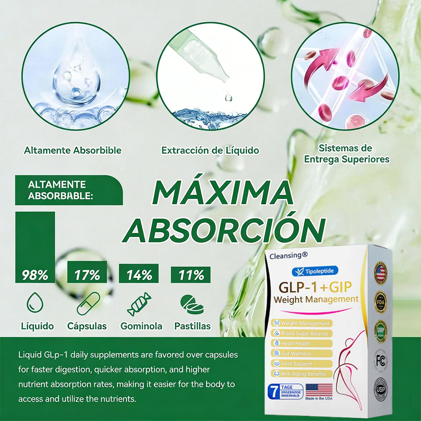 FDA | Tienda oficial de EE. UU. — Solución oral Cleansing® Telportide, solución de doble acción para bajar de peso con GIP y GLP-1, un frasco al día, resultados en 7 días🛍️