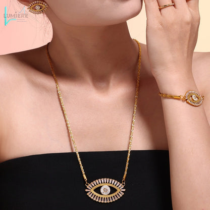 Devil's Eye Micro inlaid Zircon Bracelet Necklace