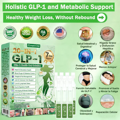 Cleansing® GLP-1 20-in-1 Weight Loss Supplement (Visible Results in 7 Days) helps improve obesity, cardiovascular health, diabetes, gut health, joint problems, firmer skin, and increased energy.
