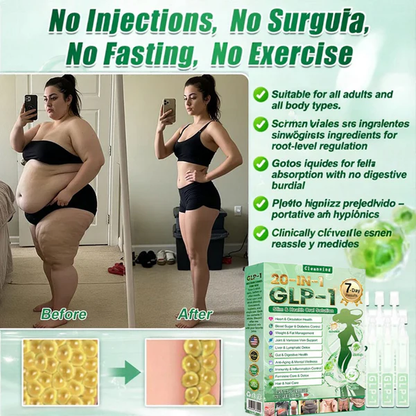 Cleansing® GLP-1 20-in-1 Weight Loss Supplement (Visible Results in 7 Days) helps improve obesity, cardiovascular health, diabetes, gut health, joint problems, firmer skin, and increased energy.