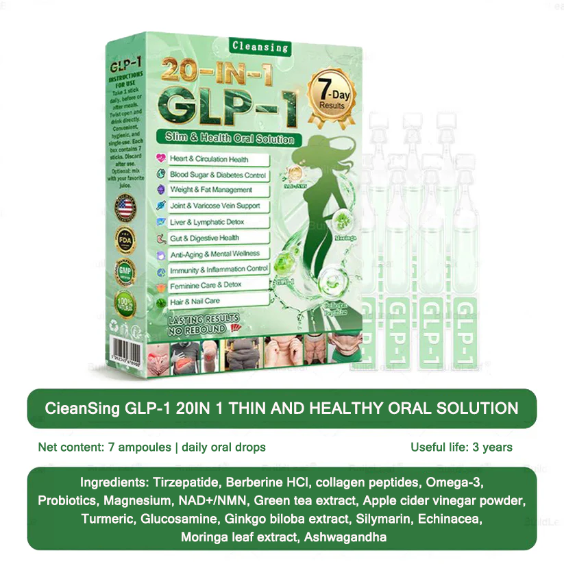 Cleansing® GLP-1 20-in-1 Weight Loss Supplement (Visible Results in 7 Days) helps improve obesity, cardiovascular health, diabetes, gut health, joint problems, firmer skin, and increased energy.
