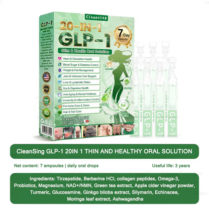 Cleansing® GLP-1 20-in-1 Weight Loss Supplement (Visible Results in 7 Days) helps improve obesity, cardiovascular health, diabetes, gut health, joint problems, firmer skin, and increased energy.