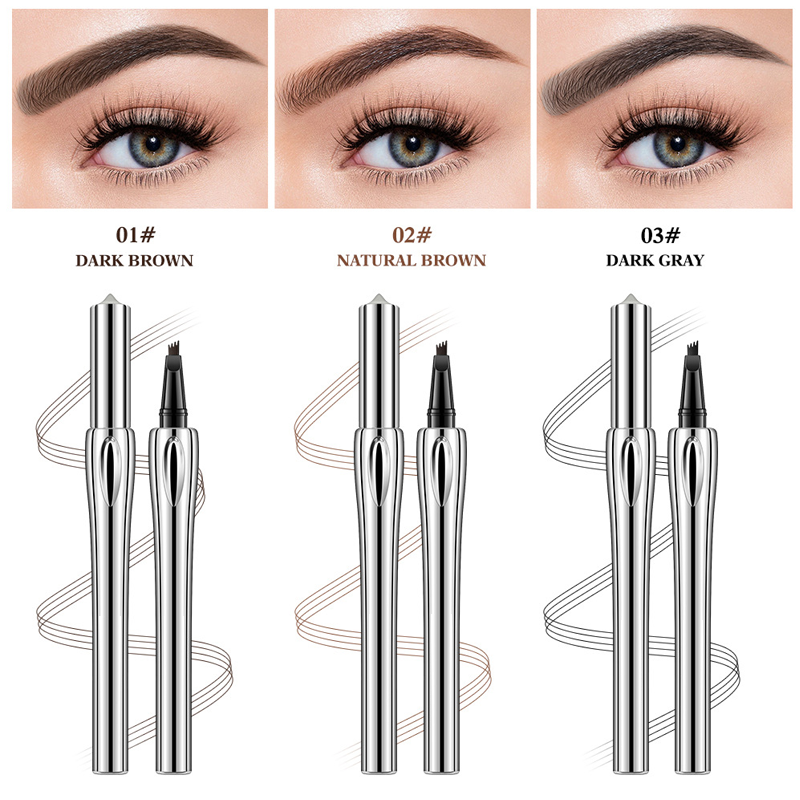 Waterproof four-pronged eyebrow pencil