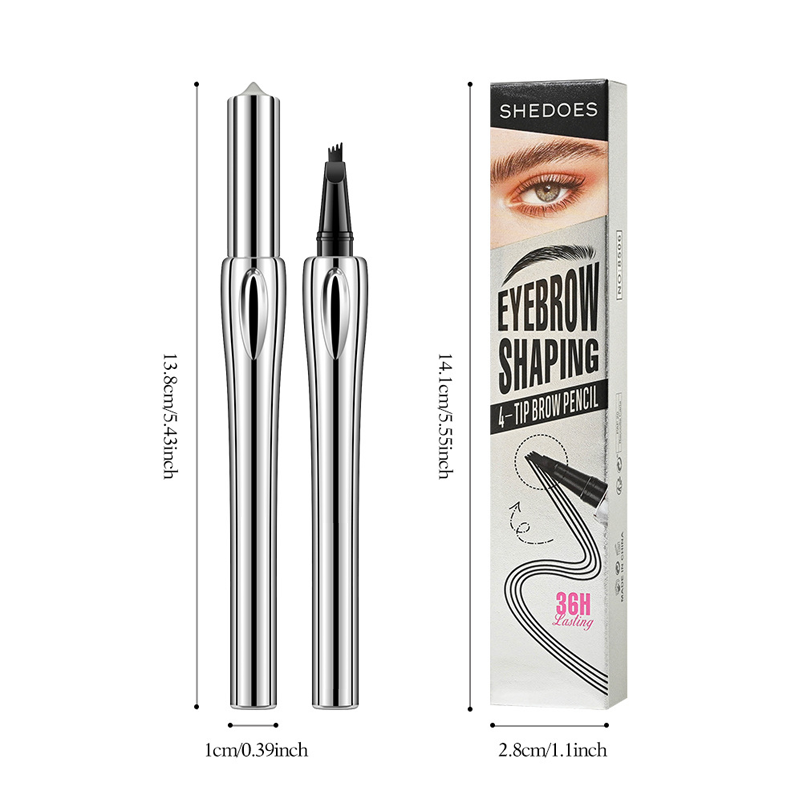 Waterproof four-pronged eyebrow pencil