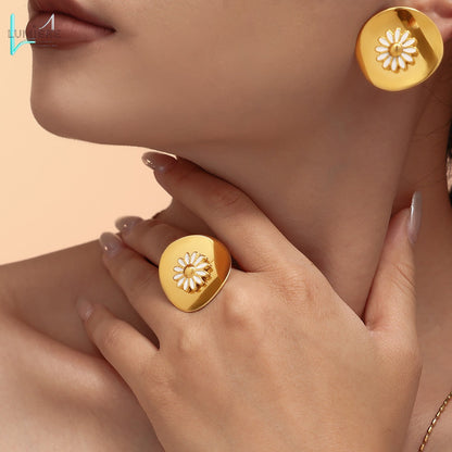 Daisy ring earrings