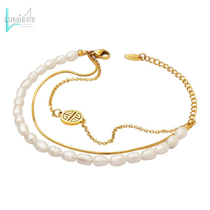 Natural Freshwater Pearl Fortune Brand Bracelet