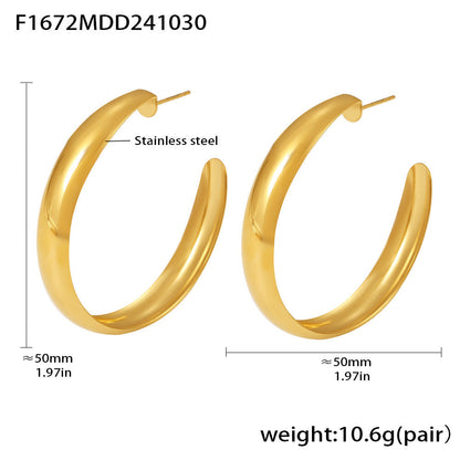 Stainless steel plated 18k gold circle earrings