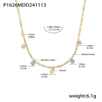 Dopamine zircon collarbone necklace