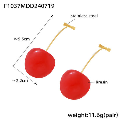 Cherry long earrings