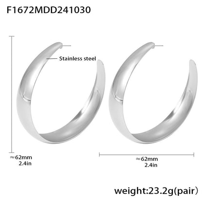 Stainless steel plated 18k gold circle earrings