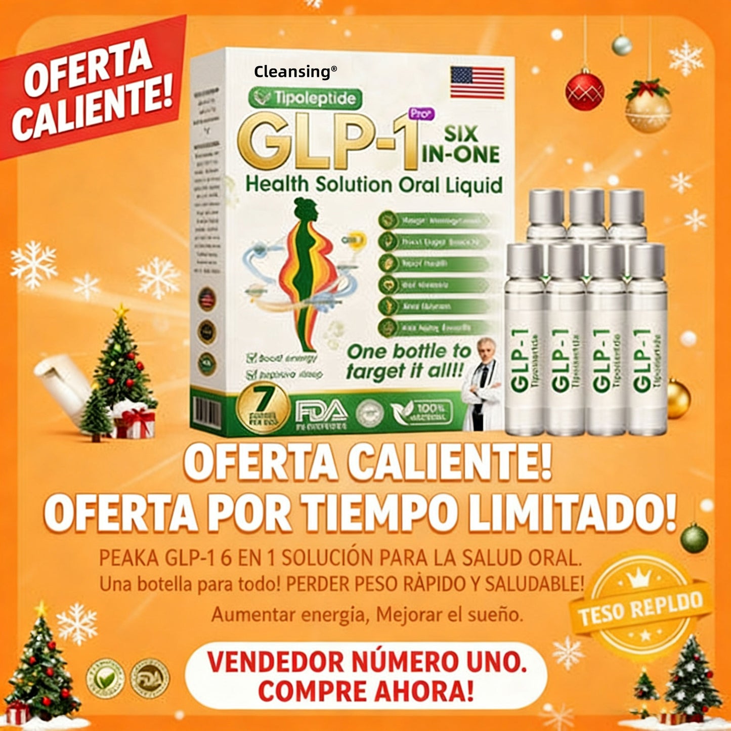 | 🎄Último día – 80% de descuento | 🇺🇲🏥 Cleansing® Líquido de salud seis en uno 💧 Diario ✅ Peso ⚖️, Corazón ❤️, Metabolismo 🔄, Sueño 💤, Digestión 🌿, Articulaciones 🤸 y Vitalidad 🌟 – ¡Resultados notables en 7 días! ✅