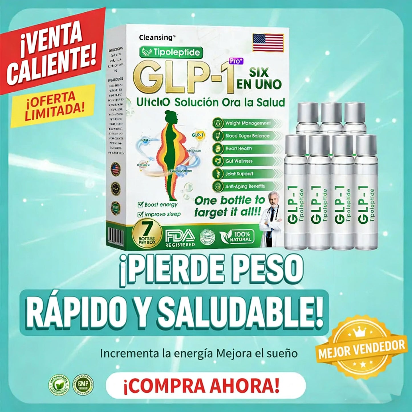 | 🎄Último día – 80% de descuento | 🇺🇲🏥 Cleansing® Líquido de salud seis en uno 💧 Diario ✅ Peso ⚖️, Corazón ❤️, Metabolismo 🔄, Sueño 💤, Digestión 🌿, Articulaciones 🤸 y Vitalidad 🌟 – ¡Resultados notables en 7 días! ✅