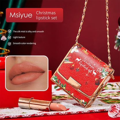 Christmas lipstick three-piece set moisturizing