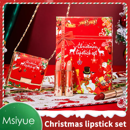 Christmas lipstick three-piece set moisturizing