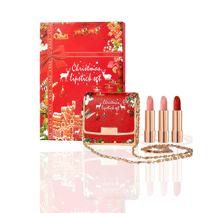 Christmas lipstick three-piece set moisturizing